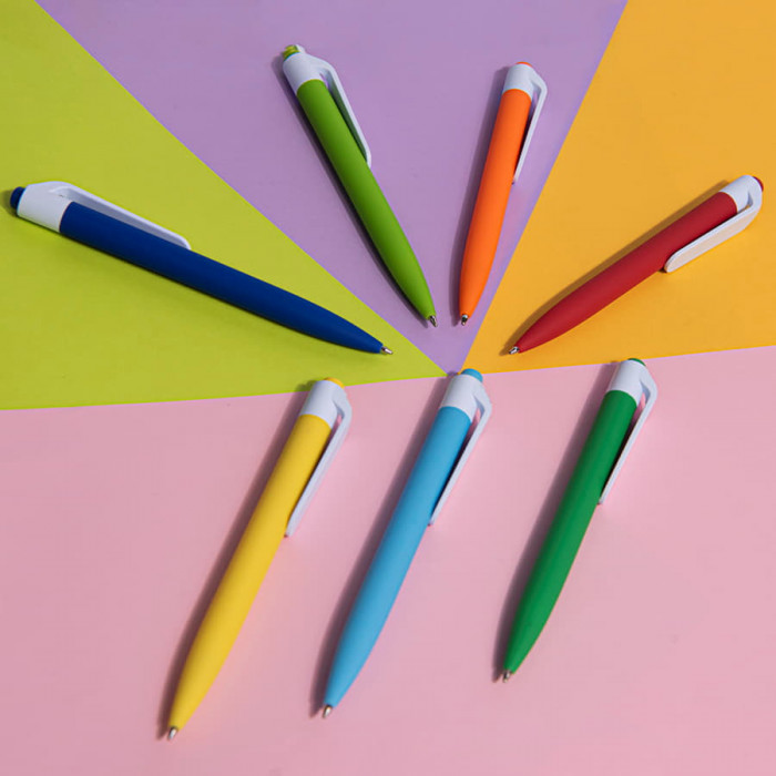Ручка шариковая N16 soft touch, черный, пластик, цвет чернил синий