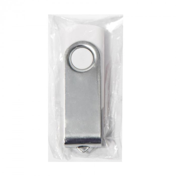 USB flash-карта DOT (8Гб), белый, 5,8х2х1,1см,пластик металл