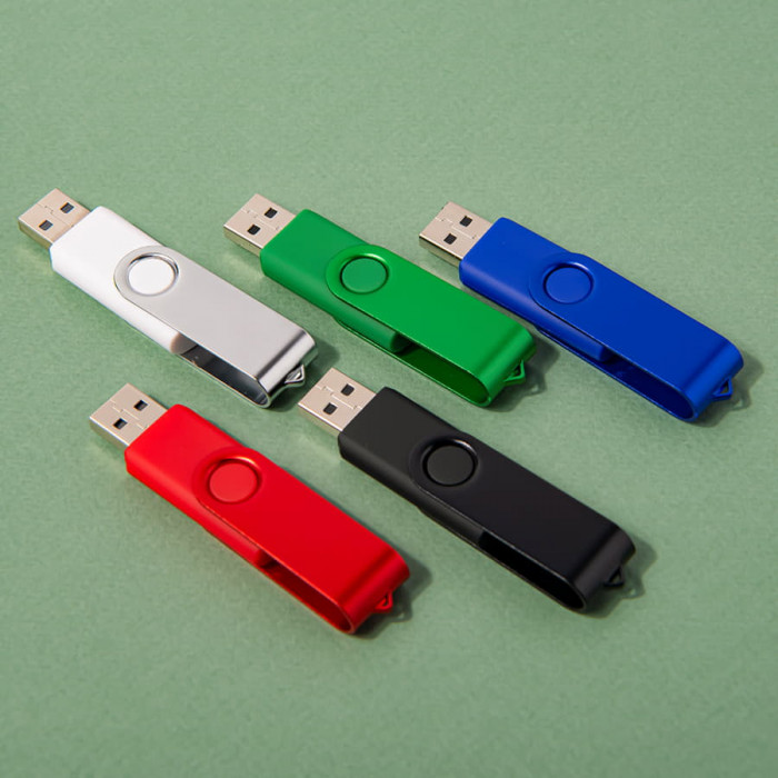 USB flash-карта DOT (8Гб), белый, 5,8х2х1,1см,пластик металл