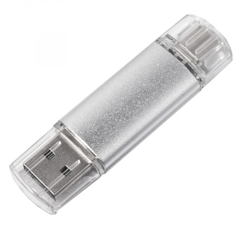 USB flash-карта ASSORTI OTG Type-C (16Гб), серебристая, 6,3х1,7х0,8 см, металл USB flash-карта ASSORTI OTG Type-C (16Гб), серебристая, 6,3х1,7х0,8 см, металл