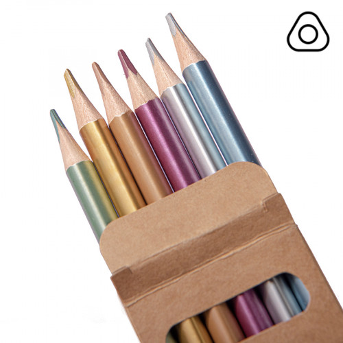 Цветные карандаши METALLIC, 6 цветов, дерево, картон Цветные карандаши METALLIC, 6 цветов, дерево, картон