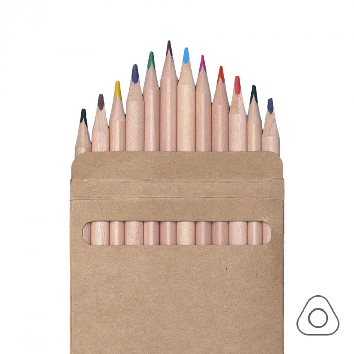 Цветные карандаши KINDERLINE middle,12 цветов, дерево, картон