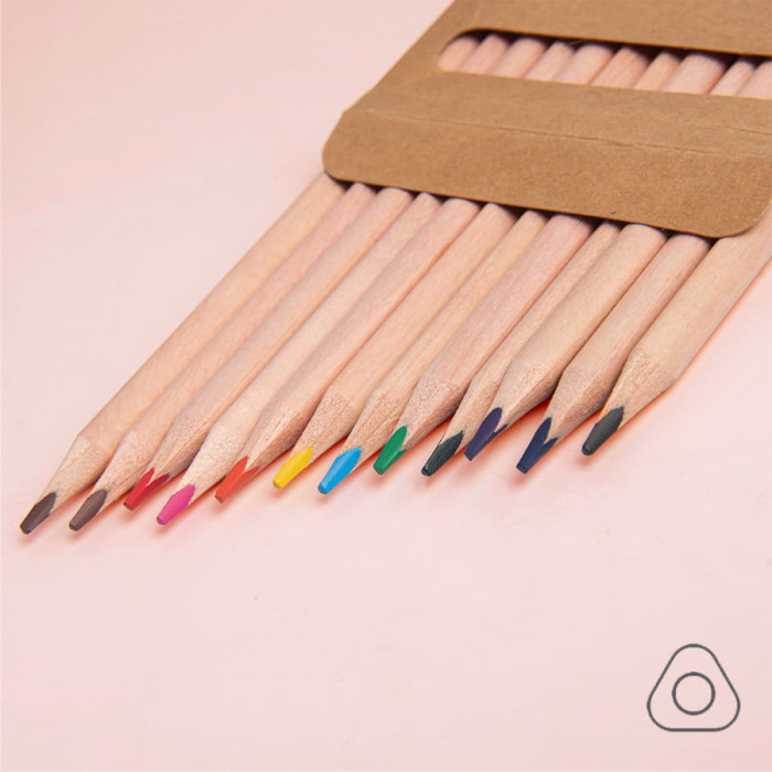 Цветные карандаши KINDERLINE middle,12 цветов, дерево, картон
