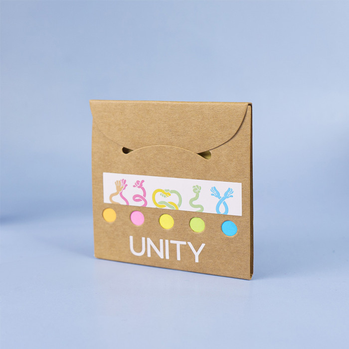 Набор стикеров с клеевым краем UNITY, 6 цв по 25шт, бежевый, бумага