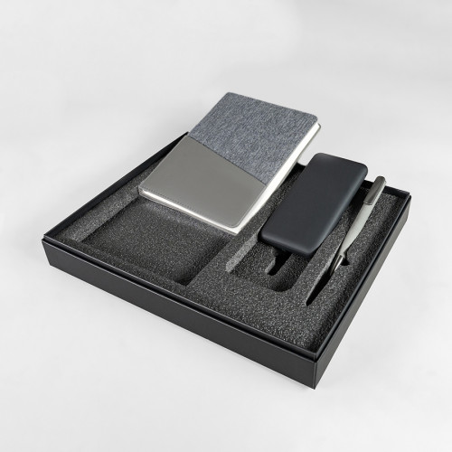 Набор подарочный  DENIM: ежедневник, ручка и power bank в коробке  с ложементом