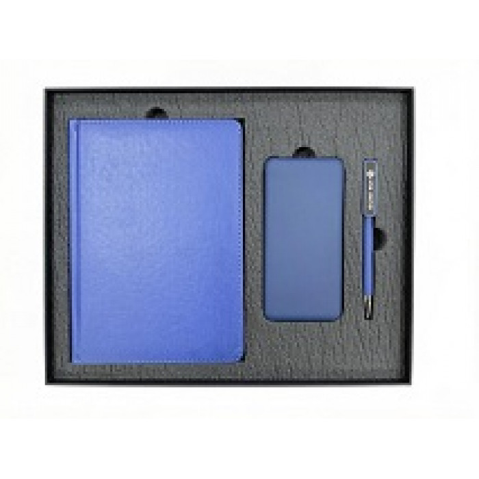 Набор подарочный BLISS: ежедневник, ручка и power bank в коробке  с ложементом