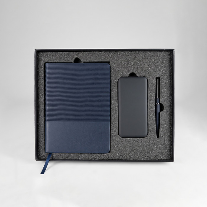 Набор подарочный RIFF: ежедневник, ручка и power bank в коробке  с ложементом