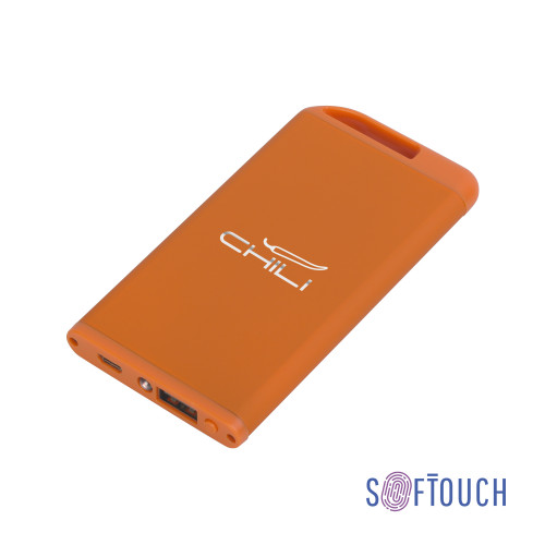 Зарядное устройство Theta с фонариком, 4000 mAh, покрытие soft touch Зарядное устройство Theta с фонариком, 4000 mAh, покрытие soft touch