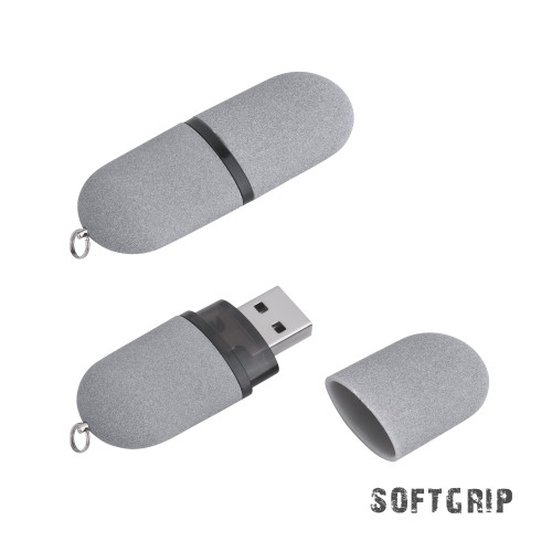 Флеш-карта Камень с покрытием soft grip в футляре, объем памяти 16GB Флеш-карта Камень с покрытием soft grip в футляре, объем памяти 16GB