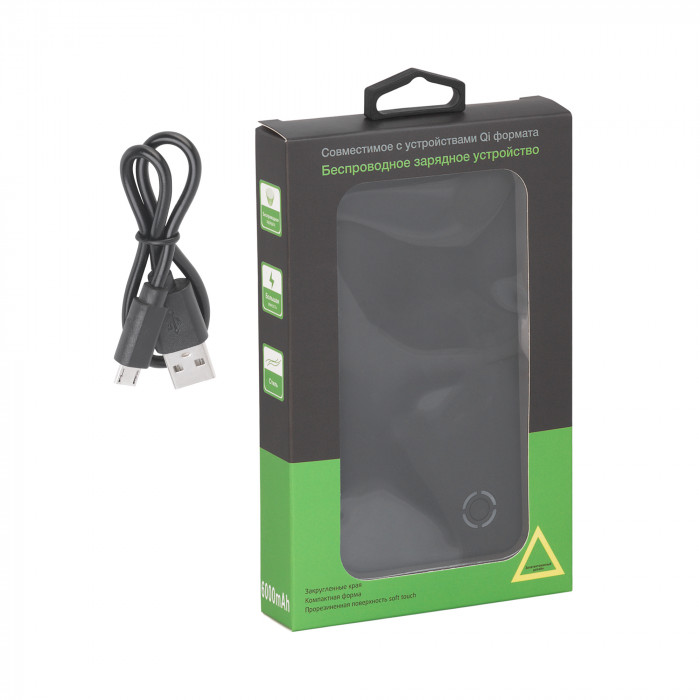 Беспроводное зарядное устройство Fast SOFTTOUCH, 6000 mAh