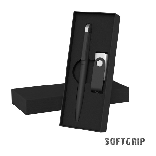 Набор ручка + флеш-карта 16 Гб в футляре, покрытие softgrip Набор ручка + флеш-карта 16 Гб в футляре, покрытие softgrip
