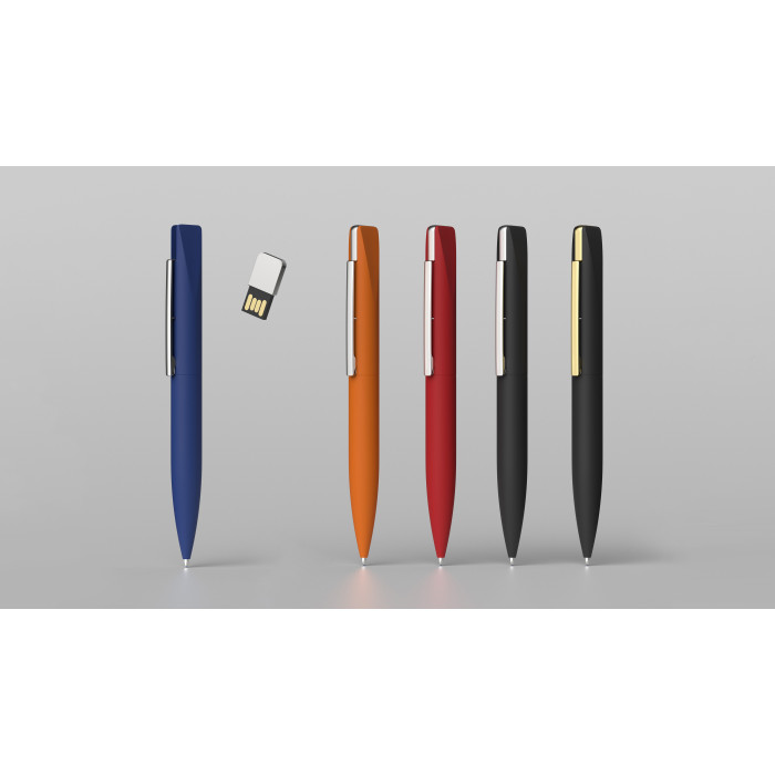Ручка шариковая Callisto с флеш-картой 32Gb, покрытие soft touch