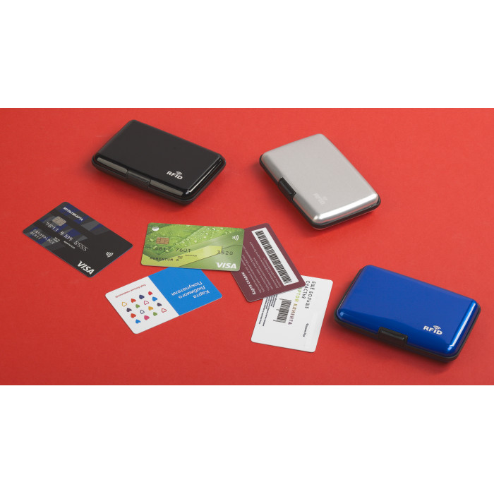Футляр Trust для банковских карт и визиток с RFID - защитой от считывания данных, серебристый