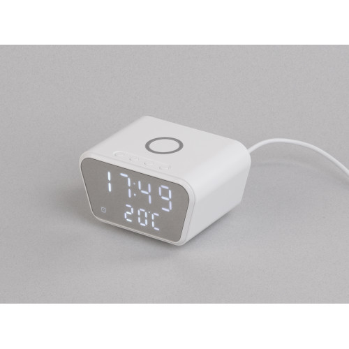 Настольные часы Smart Clock с беспроводным (15W) зарядным устройством, будильником и термометром Настольные часы Smart Clock с беспроводным (15W) зарядным устройством, будильником и термометром