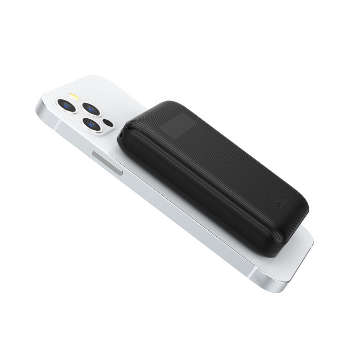 Беспроводное магнитное ЗУ Forsage SOFTTOUCH, 8000 mAh с быстрой проводной (20W) и беспроводной (15W) зарядкой, покрытие soft touch