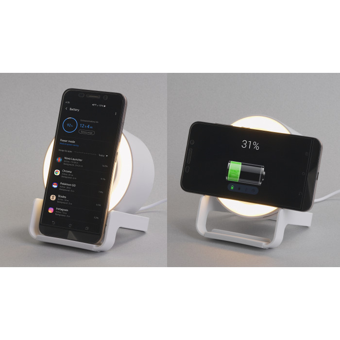 Bluetooth колонка-подставка Smart Sound с беспроводным (10W) зарядным устройством и лампой