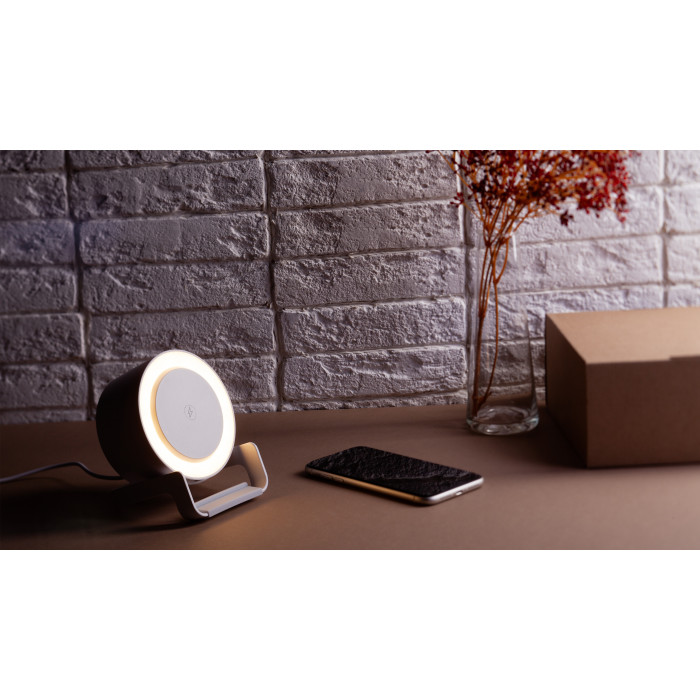 Bluetooth колонка-подставка Smart Sound с беспроводным (10W) зарядным устройством и лампой