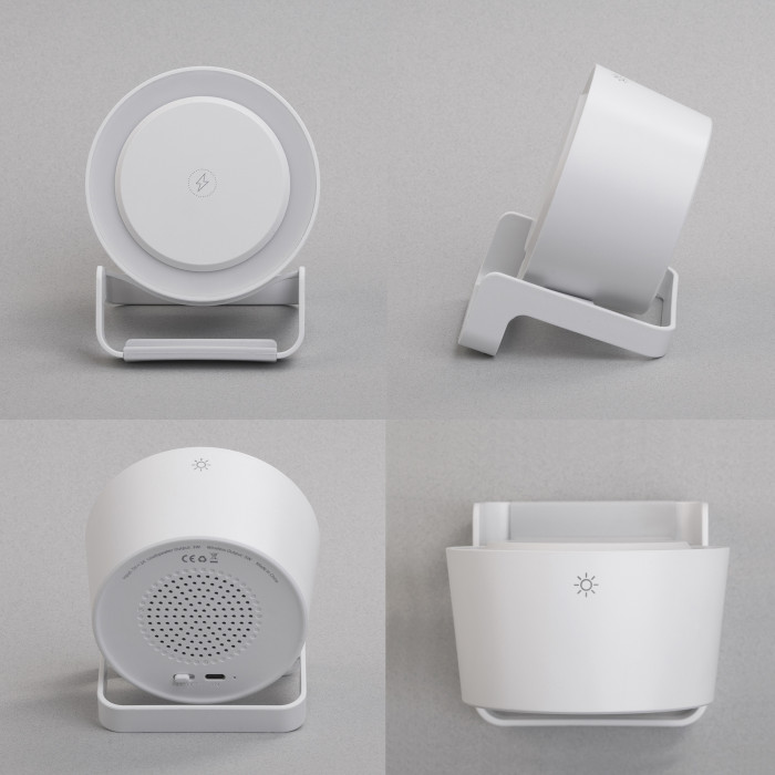 Bluetooth колонка-подставка Smart Sound с беспроводным (10W) зарядным устройством и лампой
