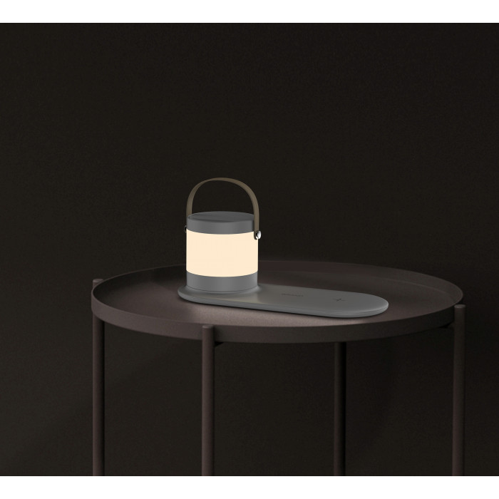 Настольная беспроводная (15W) зарядная станция Smart Home с bluetooth колонкой-лампой