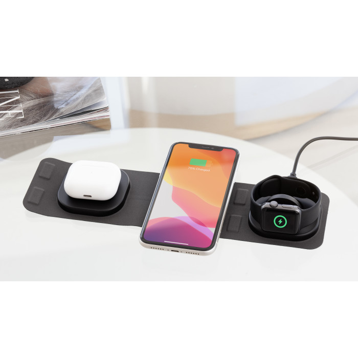 Складная беспроводная (15W) зарядная станция Magic Case с MagSafe для смартфона, часов и наушников