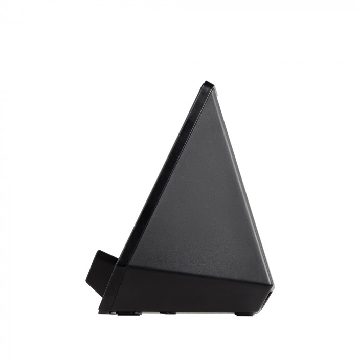Настольная Bluetooth колонка (3Вт) Smart Pyramid с часами и беспроводным (15W) зарядным устройством, с подсветкой логотипа
