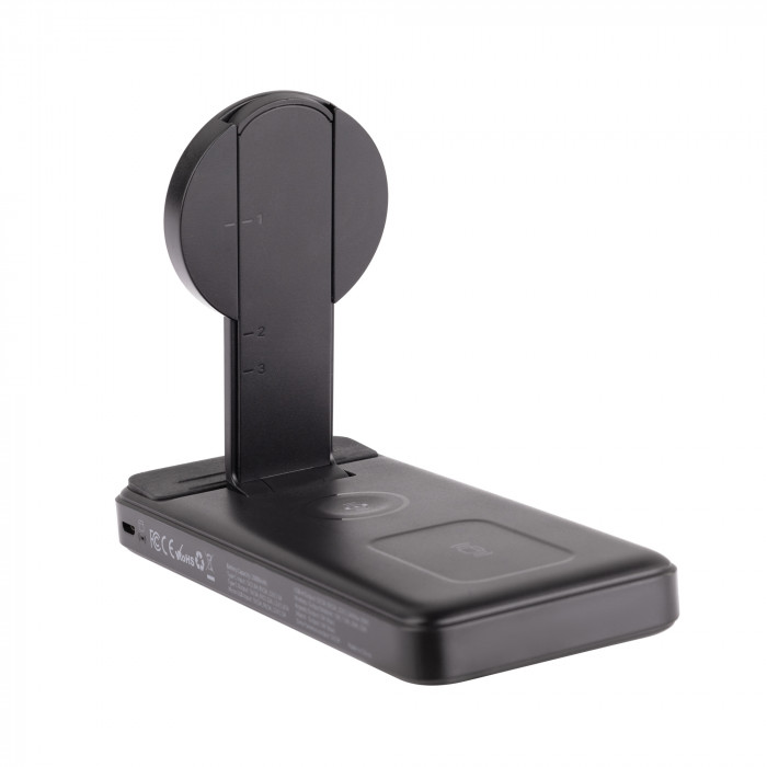Беспроводная зарядная (20W/15W) станция-пауэрбэнк Slider 10000 mAh для смартфонов, наушников, часов, с подвижным зарядным блоком