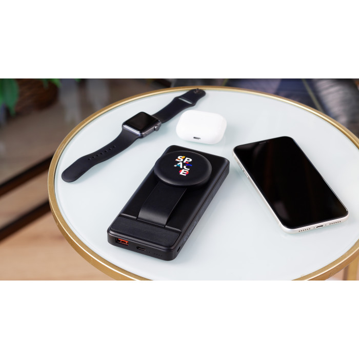 Беспроводная зарядная (20W/15W) станция-пауэрбэнк Slider 10000 mAh для смартфонов, наушников, часов, с подвижным зарядным блоком