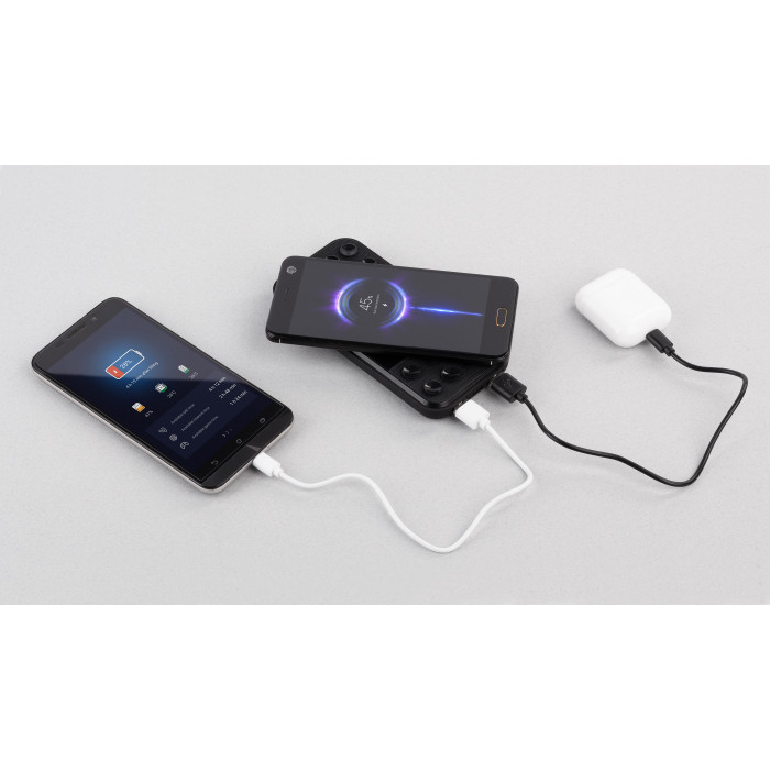 Беспроводное зарядное устройство Sticky SOFTTOUCH, 10000 mAh с подсветкой логотипа и присосками
