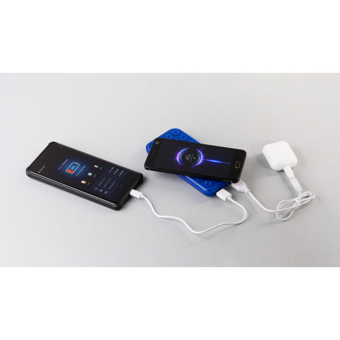 Беспроводное зарядное устройство Sticky SOFTTOUCH, 10000 mAh с подсветкой логотипа и присосками