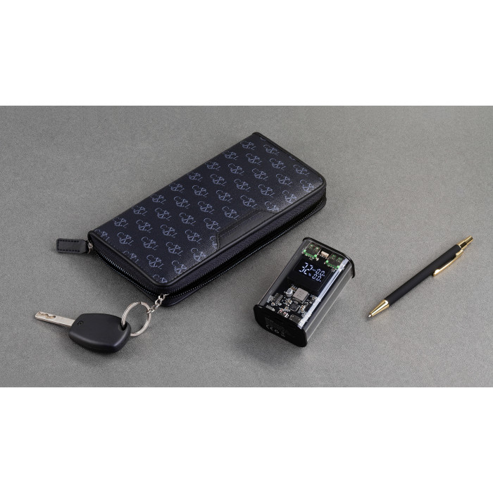 Зарядное (22.5W) устройство Inside 9000 mAh с прозрачным корпусом и цифровым индикатором заряда/напряжения/силы тока