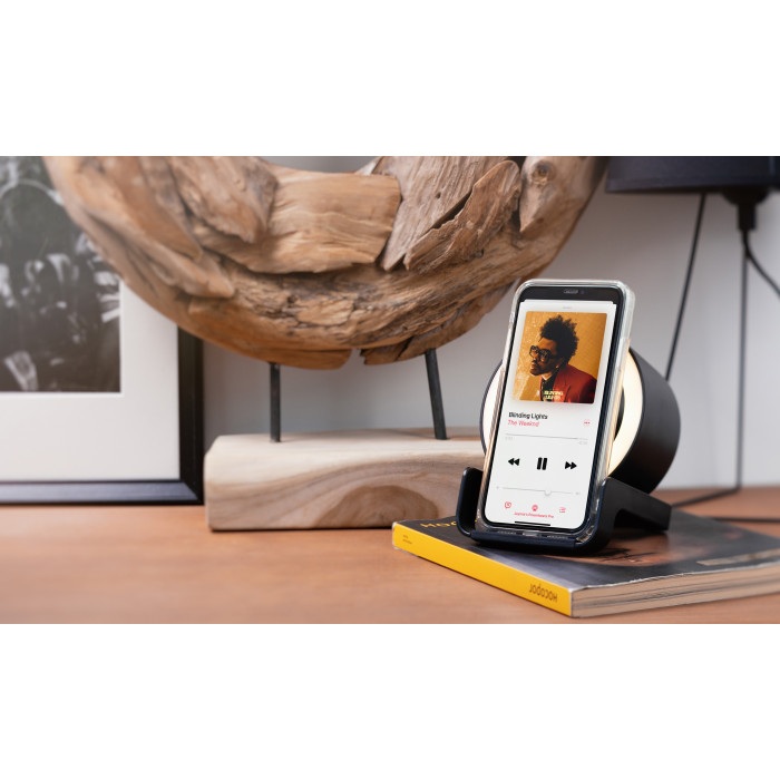 Bluetooth колонка-подставка Smart Loud с беспроводным (10W) зарядным устройством, лампой и подсветкой логотипа