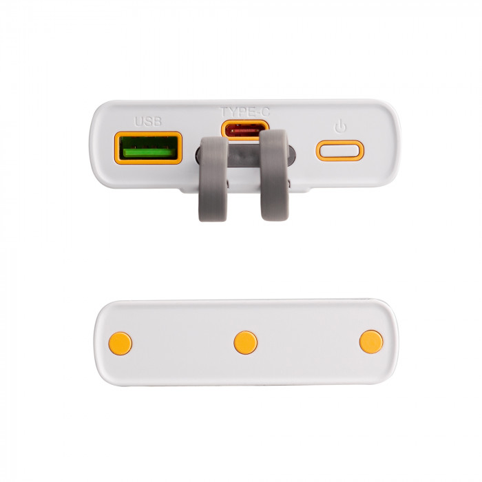 Зарядное (22.5W) устройство Link 10000 mAh с прозрачным корпусом, цифровым индикатором заряда и встроенными Type-C/Lightning кабелями