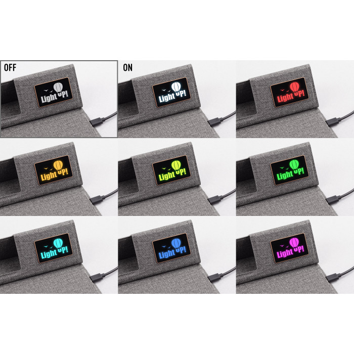 Настольная складная подставка Cool Mat с беспроводным (15W) ЗУ, сенсорной подсветкой логотипа, функцией MagSafe и ковриком для мыши
