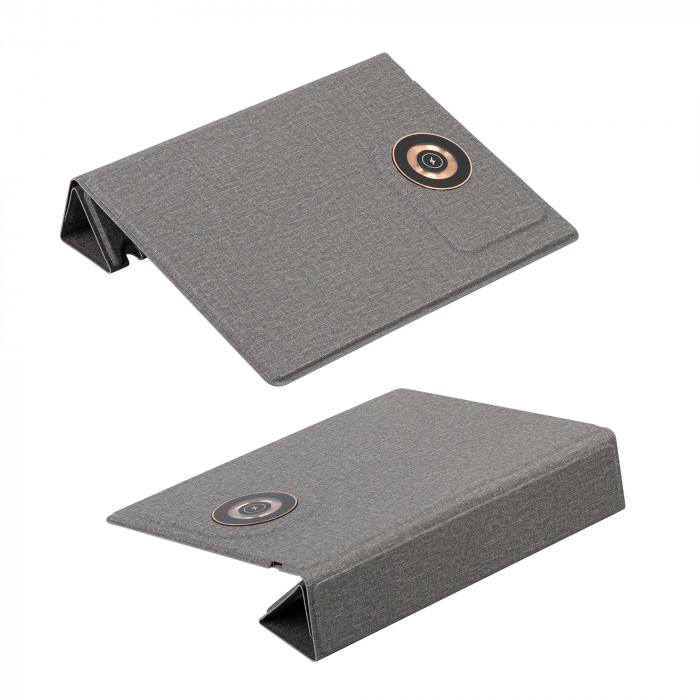 Настольная складная подставка Cool Mat с беспроводным (15W) ЗУ, сенсорной подсветкой логотипа, функцией MagSafe и ковриком для мыши