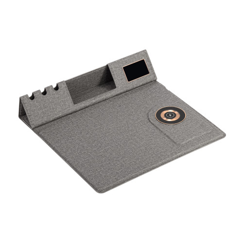 Настольная складная подставка Cool Mat с беспроводным (15W) ЗУ, сенсорной подсветкой логотипа, функцией MagSafe и ковриком для мыши Настольная складная подставка Cool Mat с беспроводным (15W) ЗУ, сенсорной подсветкой логотипа, функцией MagSafe и ковриком для мыши