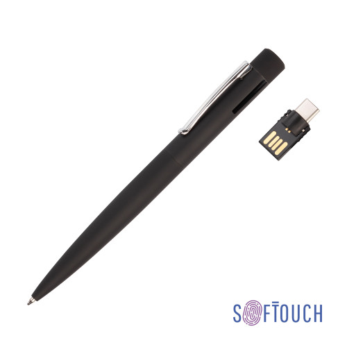 Ручка шариковая Secret с флеш-картой OTG 32Gb (USB2.0/Type-C), покрытие soft touch Ручка шариковая Secret с флеш-картой OTG 32Gb (USB2.0/Type-C), покрытие soft touch