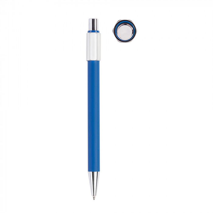 Ручка шариковая Spin с 6ти-гранным спиннером, покрытие soft touch