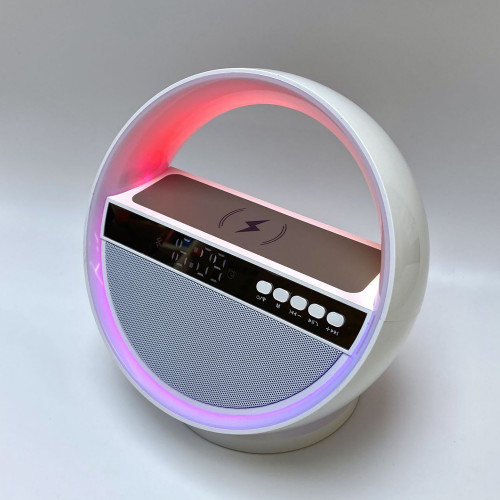 Bluetooth колонка Smart Orb 5Вт с беспроводным (15W) ЗУ, лампой, часами, FM радио Bluetooth колонка Smart Orb 5Вт с беспроводным (15W) ЗУ, лампой, часами, FM радио