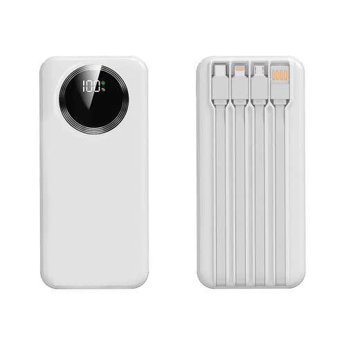 Зарядное устройство Phantom 10000 mAh с 4мя встроенными кабелями и цифровым индикатором заряда