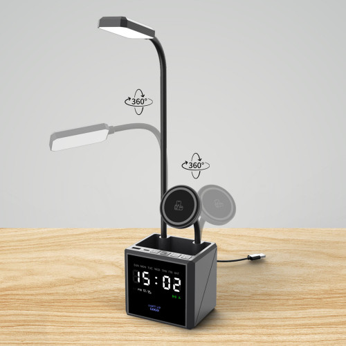 Лампа Smart Flex с беспроводным 3в1 (15W) ЗУ с MagSafe, часами, карандашницей и подсветкой логотипа Лампа Smart Flex с беспроводным 3в1 (15W) ЗУ с MagSafe, часами, карандашницей и подсветкой логотипа