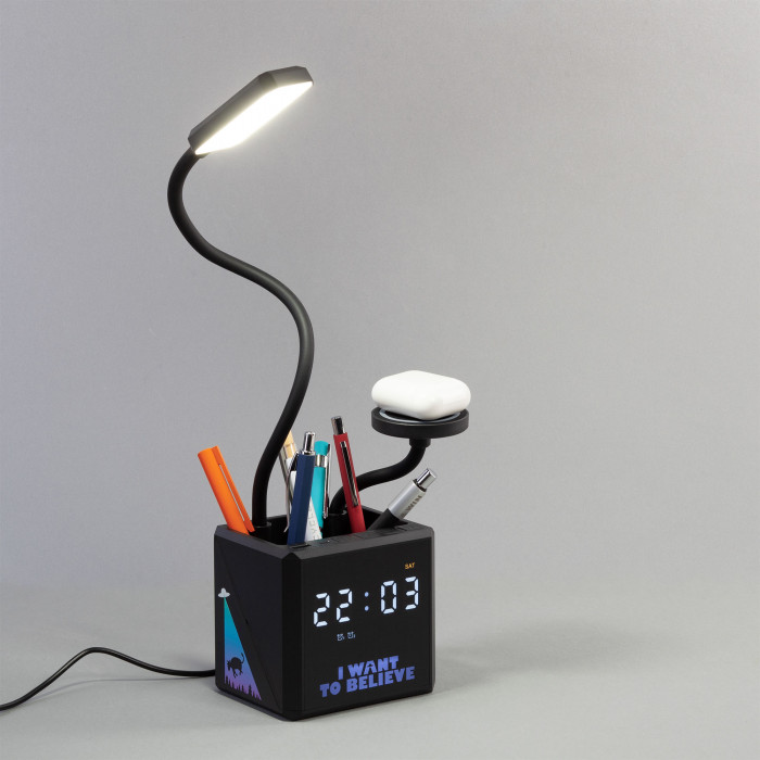 Лампа Smart Flex с беспроводным 3в1 (15W) ЗУ с MagSafe, часами, карандашницей и подсветкой логотипа