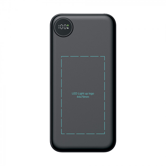 Зарядное устройство Форт 10000 mAh с подсветкой логотипа, встроенными кабелями и цифровым индикатором заряда