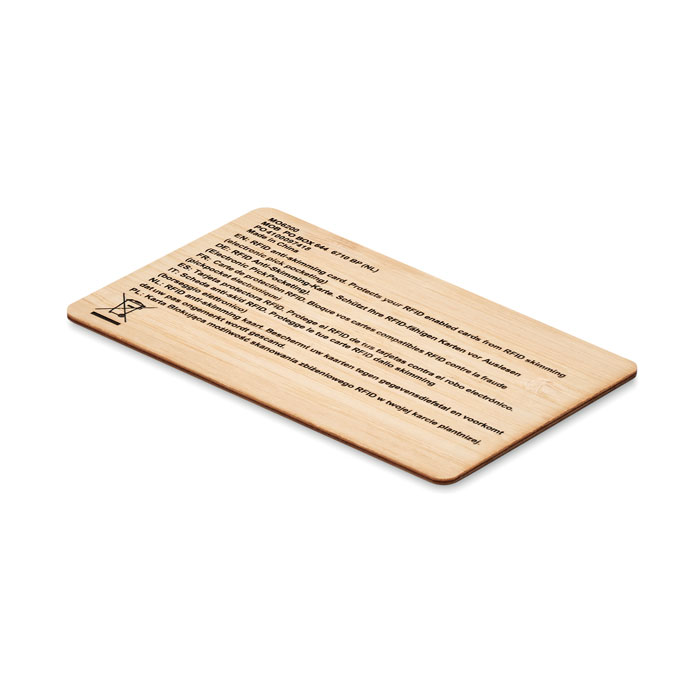 Карта RFID из бамбука