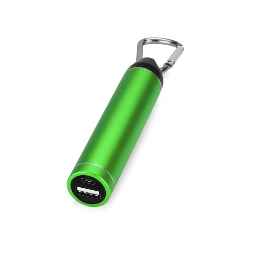 Портативное зарядное устройство Марс с карабином, 2600 mAh, зеленый Портативное зарядное устройство Марс с карабином, 2600 mAh, зеленый