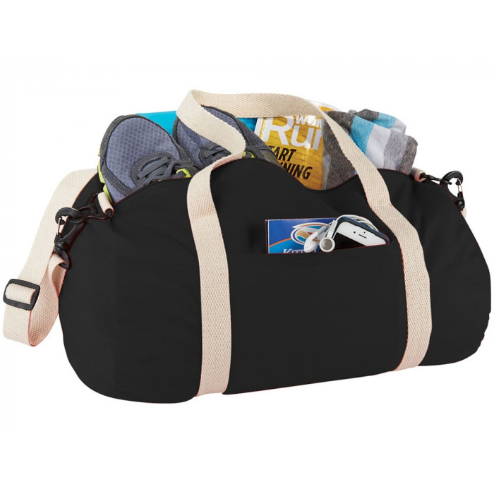Хлопковая сумка Barrel Duffel, черный/бежевый