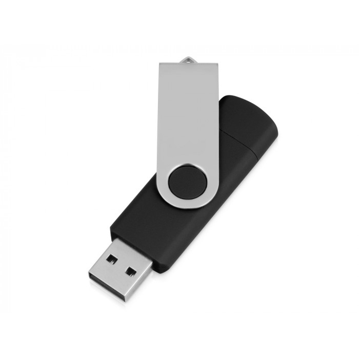 USB/micro USB-флешка 2.0 на 16 Гб Квебек OTG, черный