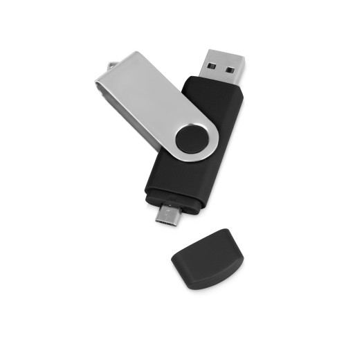 USB/micro USB-флешка 2.0 на 16 Гб Квебек OTG, черный USB/micro USB-флешка 2.0 на 16 Гб Квебек OTG, черный