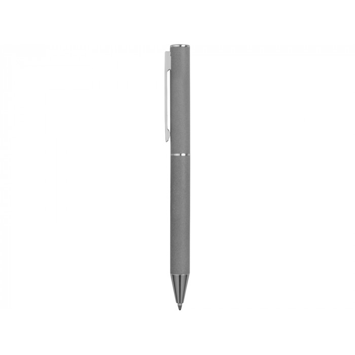 Ручка металлическая soft-touch шариковая Stone, серый/серебристый