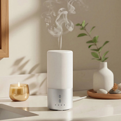 Увлажнитель воздуха с подсветкой Breathe, белый/серебристый Увлажнитель воздуха с подсветкой Breathe, белый/серебристый