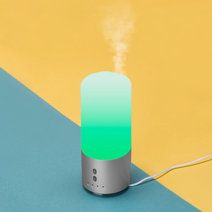 Увлажнитель воздуха с подсветкой Breathe, белый/серебристый